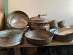 14 antieke koperen vaten, Antiek en Kunst, Antiek | Koper en Brons, Ophalen