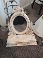 Charmante kaptafel met spiegel, Antiek en Kunst, Ophalen of Verzenden, Ovaal, 50 tot 100 cm, Minder dan 100 cm