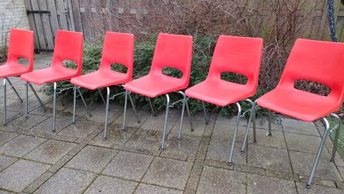 6 stuks Philippus Potter stoelen rood Ahrend de Cirkel, Huis en Inrichting, Stoelen, Gebruikt, Vijf, Zes of meer stoelen, Rood