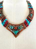 Schitterende Tibetaanse ketting turquoise stenen CHCS, Blauw, Nieuw, Ophalen of Verzenden, Steen of Mineraal