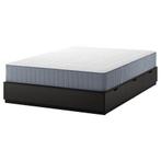 NORDLI Bed Antraciet 140x200 met Matras  SCHEVENINGEN, Ophalen, Zwart, Tweepersoons, 140 cm