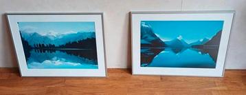Set van 2 ingelijste Nieuw Zeeland berglandschap prints beschikbaar voor biedingen