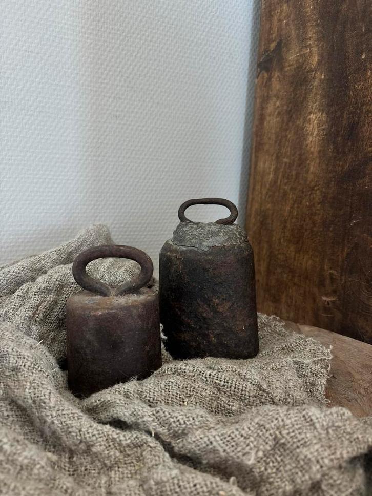 2 vintage gietijzeren gewichtjes – 2 kg en ?5 kg?, Huis en Inrichting, Woonaccessoires | Overige, Zo goed als nieuw, Ophalen of Verzenden