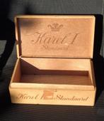 Karel 1 Standaard houten sigarenkistje voor 50 sigaren, Verzamelen, Rookartikelen, Aanstekers en Luciferdoosjes, Ophalen, Gebruikt