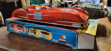 Oude Blikken Raceauto met doos Made in Western Germany 28 cm beschikbaar voor biedingen
