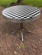 Checkered print retro dining bistro eettafel bijzettafel, Huis en Inrichting, Tafels | Eettafels, Ophalen, Kunststof, Gebruikt