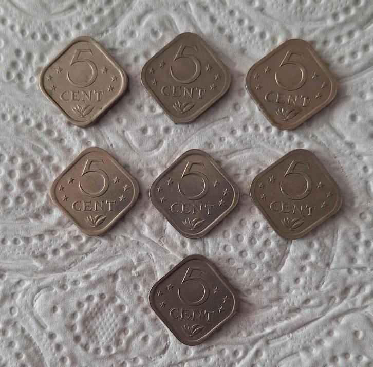 TE KOOP! 7 Munten 5c van Nederlandse Antillen uit 1980!, Postzegels en Munten, Munten | Nederland, Setje, 5 cent, Koningin Juliana