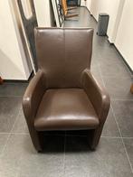 Stoel - Zo goed als nieuw, met wielen, Ophalen, Bruin, Leer, Zo goed als nieuw