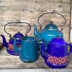 Blauw emaille koffiepot, theepot ook mooi!, Antiek en Kunst, Antiek | Emaille, Ophalen of Verzenden
