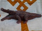 Groot teak houten beeld krokodil houtsnijwerk uit Indonesië, Ophalen of Verzenden