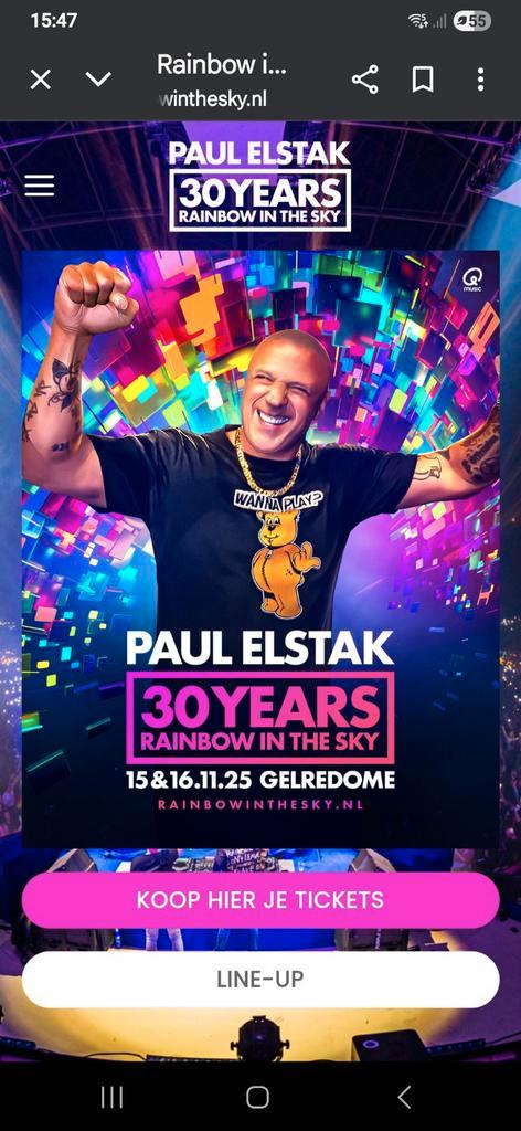 4 kaartjes dj paul elstak, Tickets en Kaartjes, Evenementen en Festivals, Drie personen of meer