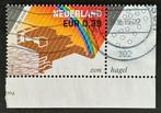 100 jaar KNMI 2004 hoekstuk zon hagel 2249 -4, Postzegels en Munten, Ophalen of Verzenden, Na 1940, Gestempeld