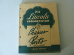 1952 Lincoln Cosmopolitan Chassis Parts Catalogue Manual USA, Verzenden, Gelezen, Overige merken