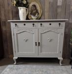 Vintage art-deco eiken commode dressoir - zand, Huis en Inrichting, Kasten | Dressoirs, Vintage art-deco brocante, Gebruikt, 100 tot 150 cm