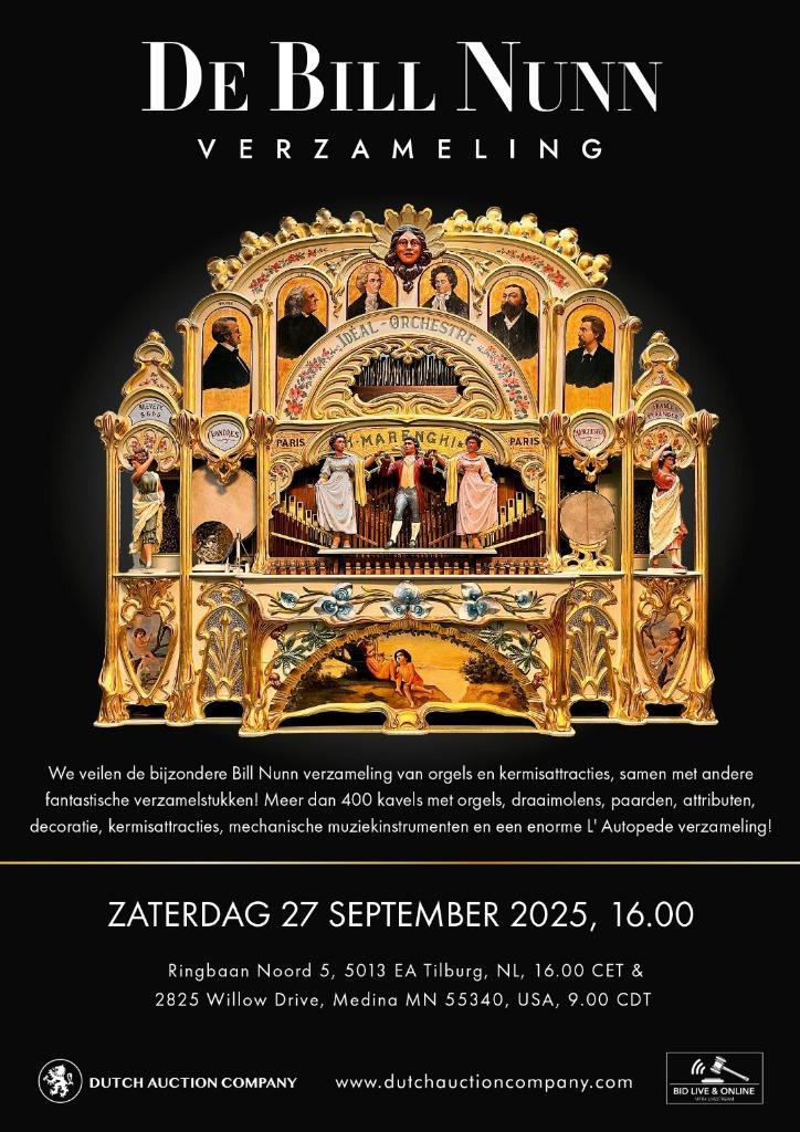 Openbare Veiling van Orgels, Kermisattracties en meer!, Verzamelen, Complete verzamelingen en Collecties, Ophalen