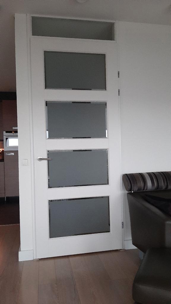 DEUR WOONKAMER MET GLAS, Doe-het-zelf en Verbouw, Deuren en Horren, Gebruikt, Binnendeur, 215 cm of meer, 80 tot 100 cm, Glas