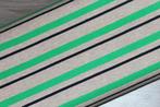 Rol jersey tricot stretch stof - beige/groen gestreept #1488, 200 cm of meer, Nieuw, Groen, Ophalen of Verzenden