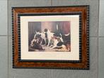 Honden schilderij in prachtige lijst, Antiek en Kunst, Ophalen