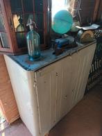Vintage ijzeren fabriekskast, archiefkast industrieel, Ophalen, Gebruikt, 100 tot 150 cm, 100 tot 150 cm