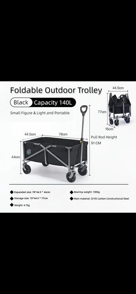 Bolderkar NIEUW in doos, Caravans en Kamperen, Bolderkarren, Nieuw, Opvouwbaar, Ophalen of Verzenden