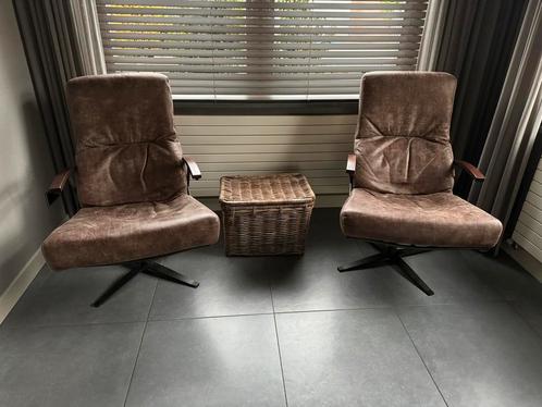 2 lederen draai fauteuils zgan, Huis en Inrichting, Fauteuils, Zo goed als nieuw, 50 tot 75 cm, Minder dan 75 cm, Ophalen