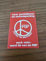 PSP Stickers - Pacifistisch Socialistische Partij, Ophalen of Verzenden, Gebruikt