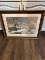 Schilderij Winterlandschap met Boerderij, Ophalen of Verzenden