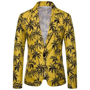 Heren hawaii colbert 1 mannen gele blazer geel jasje  beschikbaar voor biedingen