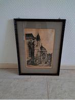 Oude prent Stevenskerk Nijmegen, 50x40 cm, Antiek en Kunst, Ophalen
