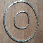 Zilverkleurige ketting & armband set - ZGAN, Ophalen of Verzenden, Zo goed als nieuw