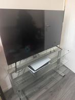 Glazen tv meubel, Huis en Inrichting, Kasten | Televisiemeubels, Ophalen, Gebruikt, 100 tot 150 cm, Glas