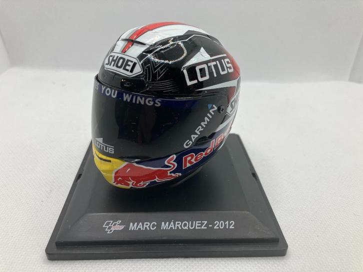 69882: Helm - MotoGP - Marc Marquez - 2012 - Atlas 1:5, Hobby en Vrije tijd, Modelauto's | 1:5 tot 1:12, Zo goed als nieuw, Overige typen