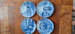 4 borden delfts blauw, Antiek en Kunst, Ophalen