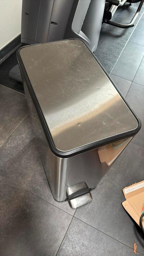 Eko prullenbak RVS, Huis en Inrichting, Woonaccessoires | Prullenbakken, Gebruikt, Rvs, 50 tot 75 cm, 40 liter of meer, Met pedaal