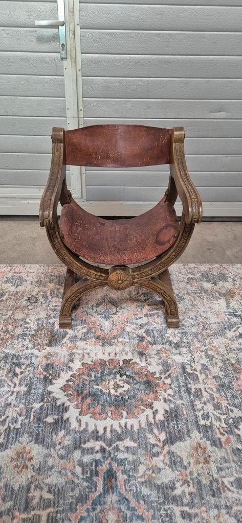 Antieke ridderstoel / kasteel stoel, Antiek en Kunst, Antiek | Meubels | Stoelen en Banken, Ophalen