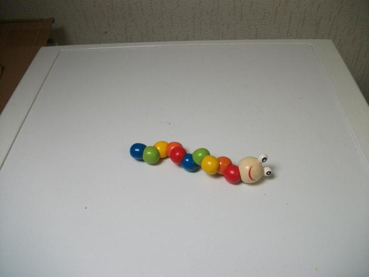 Kronkel wormpje groot hoofd, Kinderen en Baby's, Speelgoed | Houten speelgoed, Gebruikt, Ophalen of Verzenden