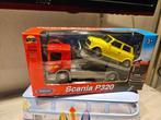 Welly Scania P320 Sleepwagen + Mini Cooper 1:57 1:43, Hobby en Vrije tijd, Modelauto's | 1:43, Ophalen of Verzenden, Nieuw, Auto