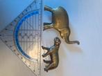Messing Figuurtjes Olifant en Tijger, Antiek en Kunst, Ophalen of Verzenden, Koper