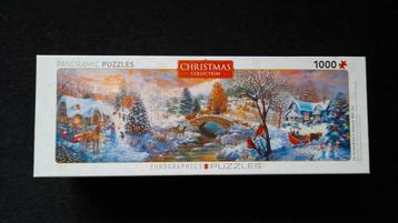Panorama puzzel kerst 1000 stukjes beschikbaar voor biedingen
