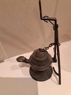 Antiek brons olielampje/weverslampje, Antiek en Kunst, Ophalen of Verzenden