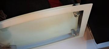 Glas tafel eethoek 150 bij 1 meter. Makkelijk aan elkaar te