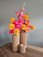3D vaas bobbel bubbel vazen waxinelichthouder beige, Ophalen of Verzenden, Nieuw, Overige kleuren, Minder dan 50 cm