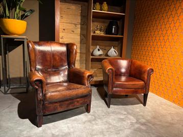 Schapenleren Oor & Club fauteuil DNG beschikbaar voor biedingen