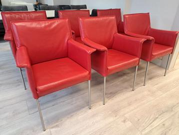 6 prachtige rood lederen Design on stock Gola stoelen beschikbaar voor biedingen