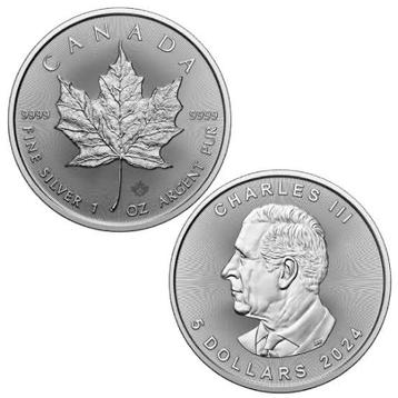 1oz Zilver Maple Leaf 2024 - 999.9 Zilver beschikbaar voor biedingen