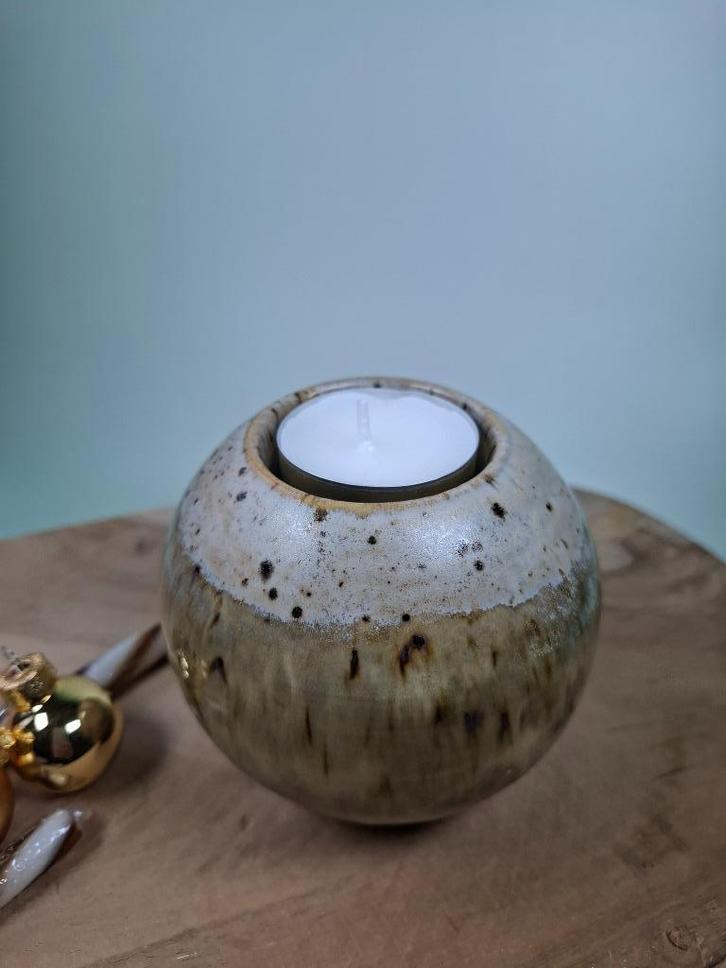 Nieuwe handgemaakte keramiek waxinelichthouder Sandstone, Huis en Inrichting, Woonaccessoires | Overige, Nieuw, Ophalen of Verzenden