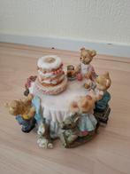 Vintage muziekdoos met Beertjes en Taart, Verzamelen, Beelden en Beeldjes, Ophalen of Verzenden, Zo goed als nieuw, Dier