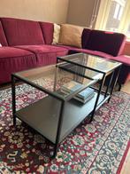 Mooie glazen bijzettafel, 75 cm of meer, Rechthoekig, Ophalen, 45 tot 60 cm