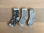 Set 3 paar sokken grijs zwart HEMA maat 35-38, Sokken en Kniesokken, Maat 35 t/m 38, Ophalen of Verzenden, Grijs