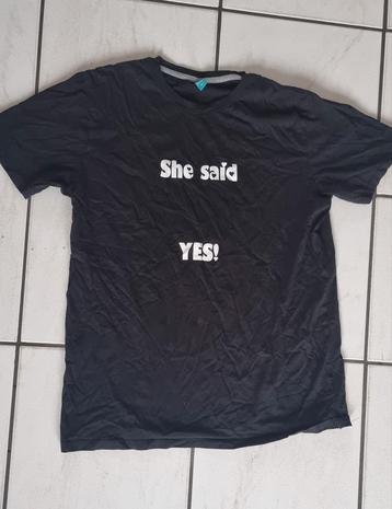 She said yes! Shirt aanzoek proposal t-shirt maat l (m). Huw